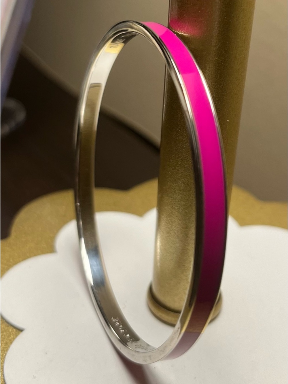 Kate Spade, “Take The Cake” pink enamel bangle GUC
